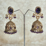 Load image into Gallery viewer, AALIYAH jhumkas (violet)
