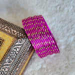 Load image into Gallery viewer, Metallic x Dot Bangles - Hot Pink
