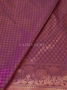 Soft Silk Copper Zari Saree - Purple (brocade)