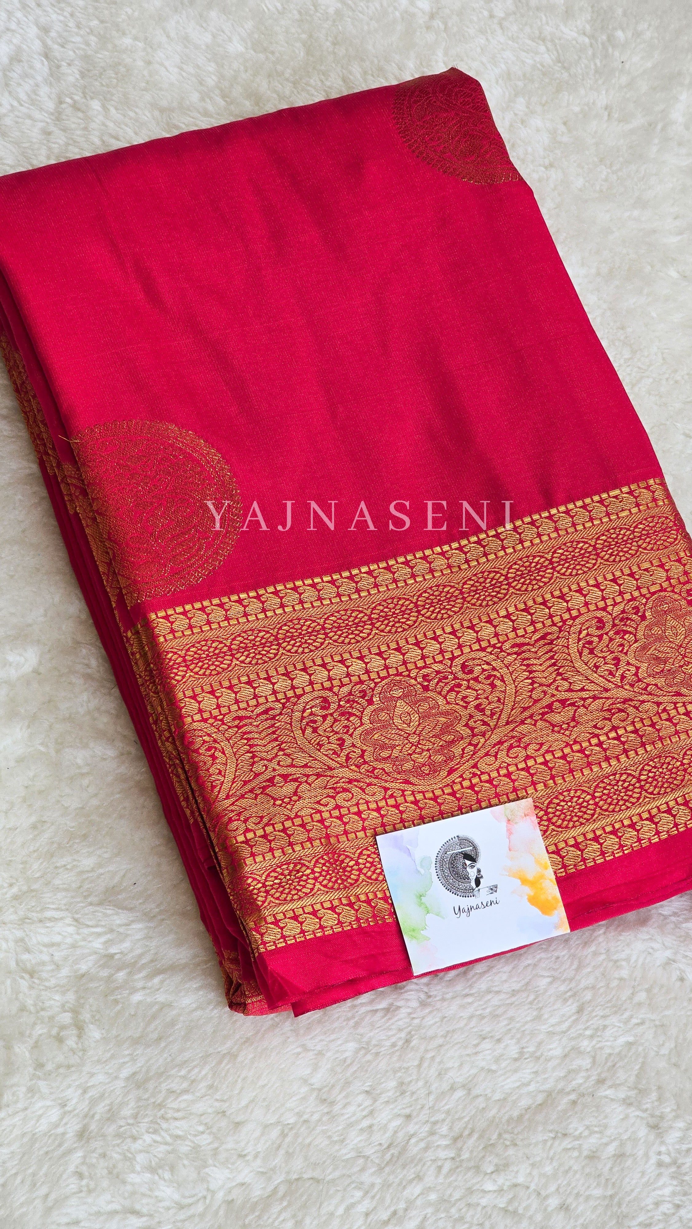 Semi Soft Silk Gold Zari Saree - Rani