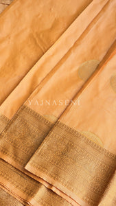 Semi Soft Silk Gold Zari Saree - Apricot