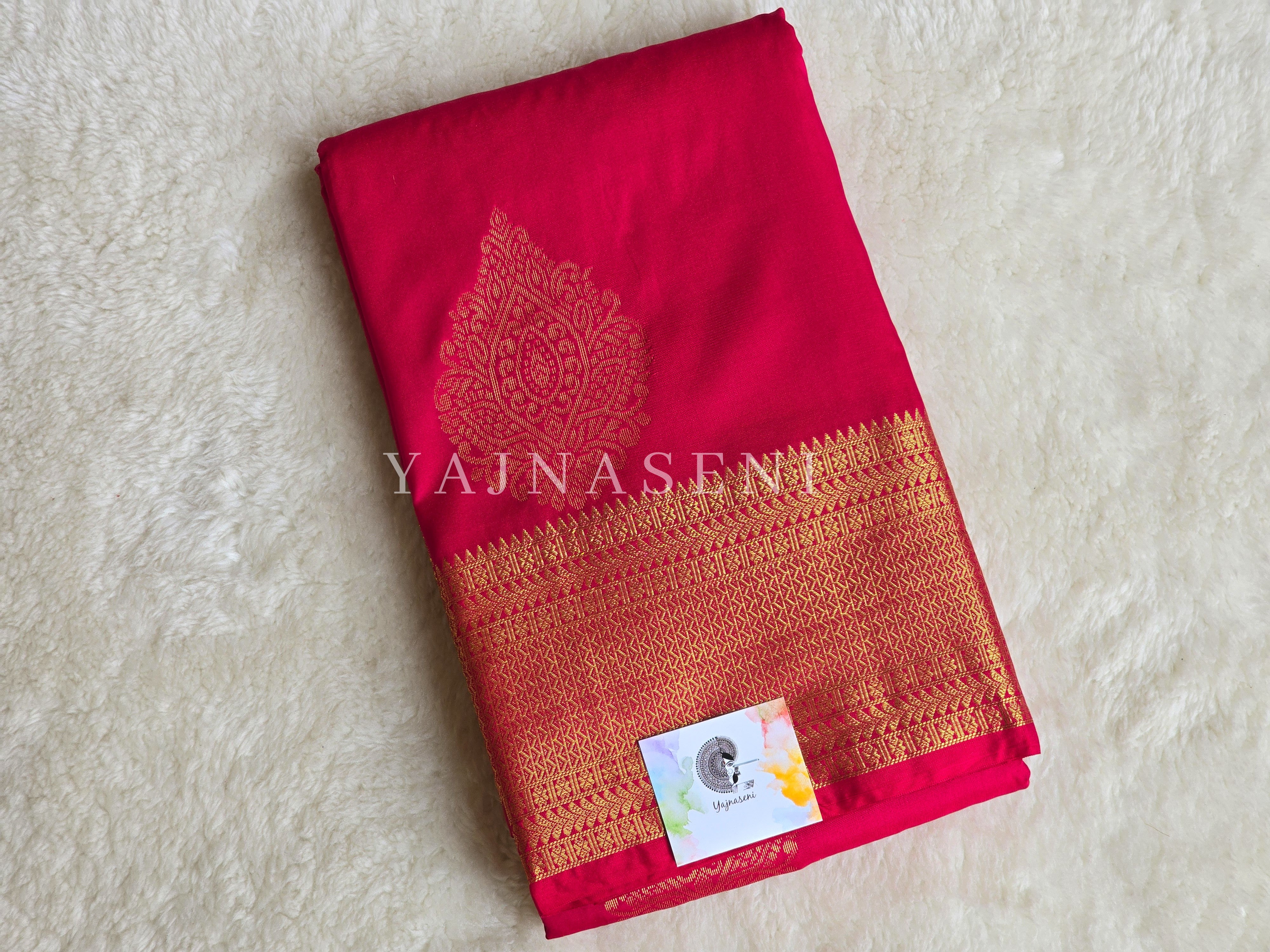 Semi Kanchi Silk x Gold Zari Saree - Rani