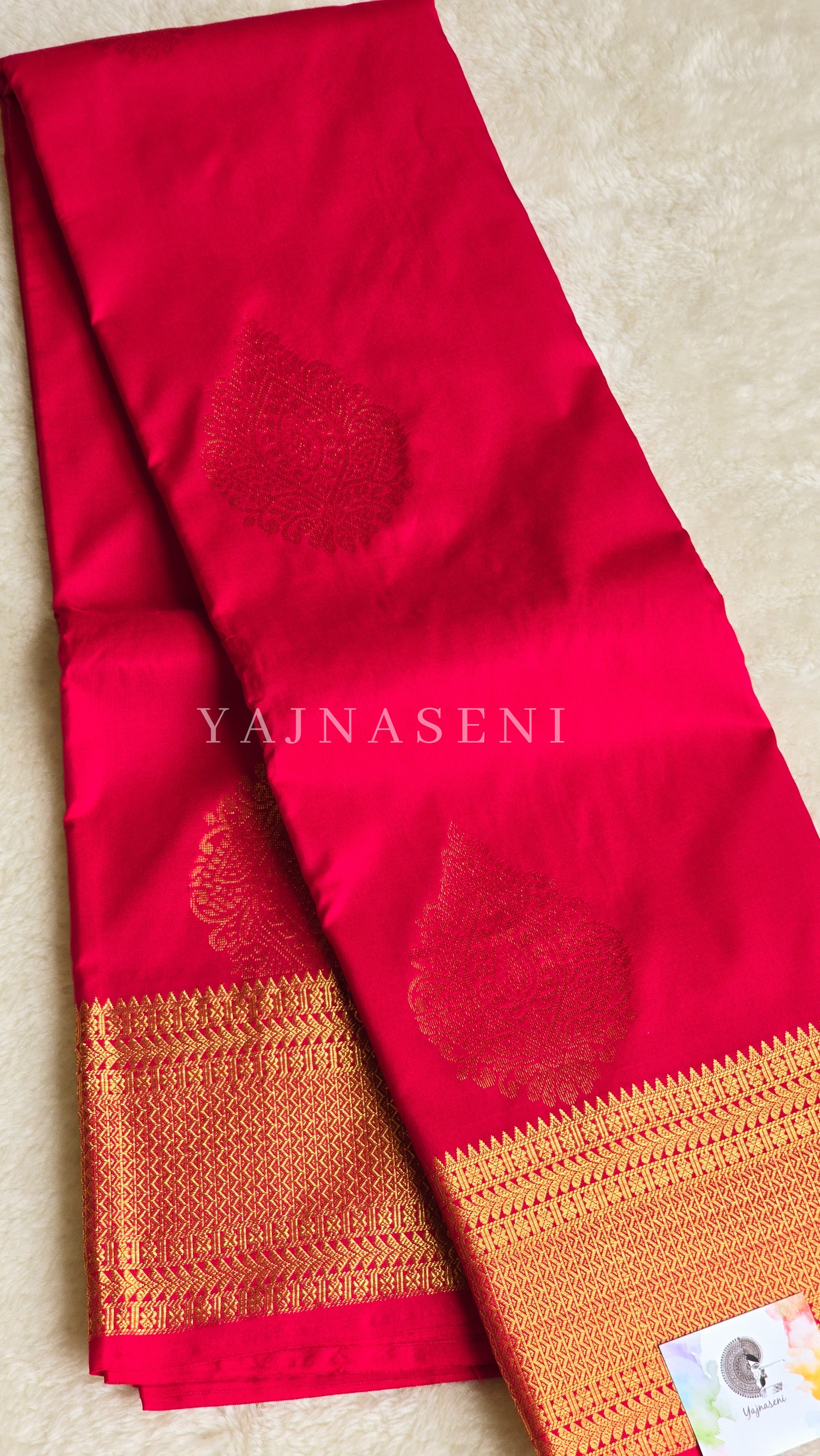 Semi Kanchi Silk x Gold Zari Saree - Rani