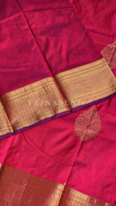 Semi Kanchi Silk x Gold Zari Saree - Berry