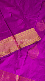 Load image into Gallery viewer, Semi Kanchi Silk x Gold Zari Saree - Magenta Purple
