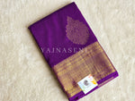 Load image into Gallery viewer, Semi Kanchi Silk x Gold Zari Saree - Purple
