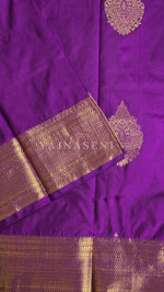 Load image into Gallery viewer, Semi Kanchi Silk x Gold Zari Saree - Purple
