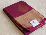 Load image into Gallery viewer, Semi Kanchi Silk x Gold Zari Saree - Wine
