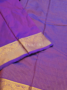 Vaira oosi x Checkered Saree - Violet Purple (dual tone)