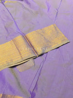 Load image into Gallery viewer, Semi Kanchi Silk x Gold Zari Saree - Heather Purple (Gold dual tone)
