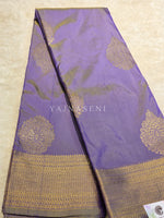 Load image into Gallery viewer, Semi Kanchi Silk x Gold Zari Saree - Heather Purple (Gold dual tone)
