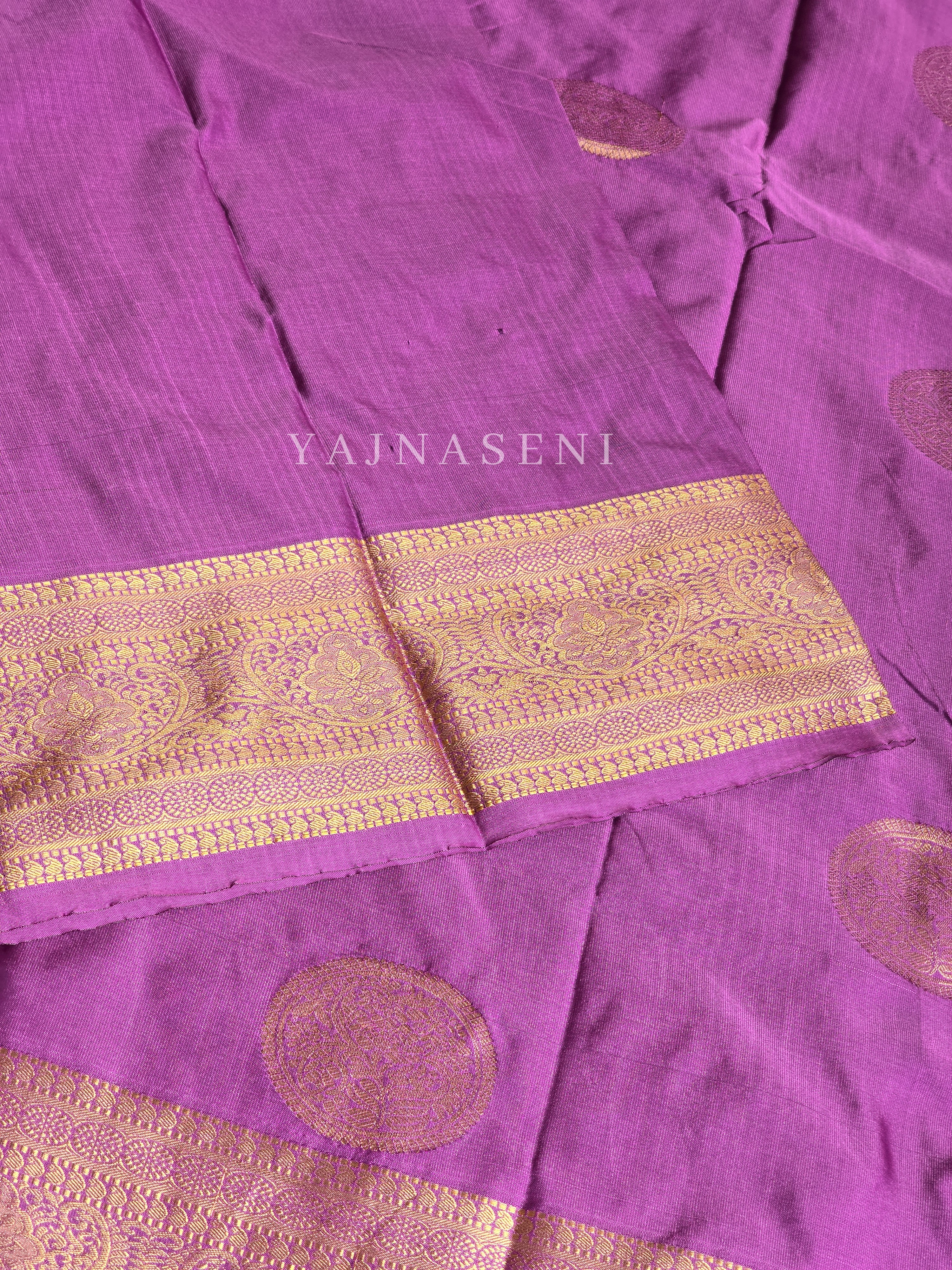 Semi Soft Silk Gold Zari Saree - Grape