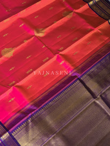 SUNSET FUSION - Pure Kanjivaram Silk Saree with Gold Zari