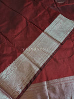 Load image into Gallery viewer, Semi Soft Silk Silver Zari Saree - Maroon
