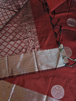 Load image into Gallery viewer, Semi Soft Silk Silver Zari Saree - Maroon
