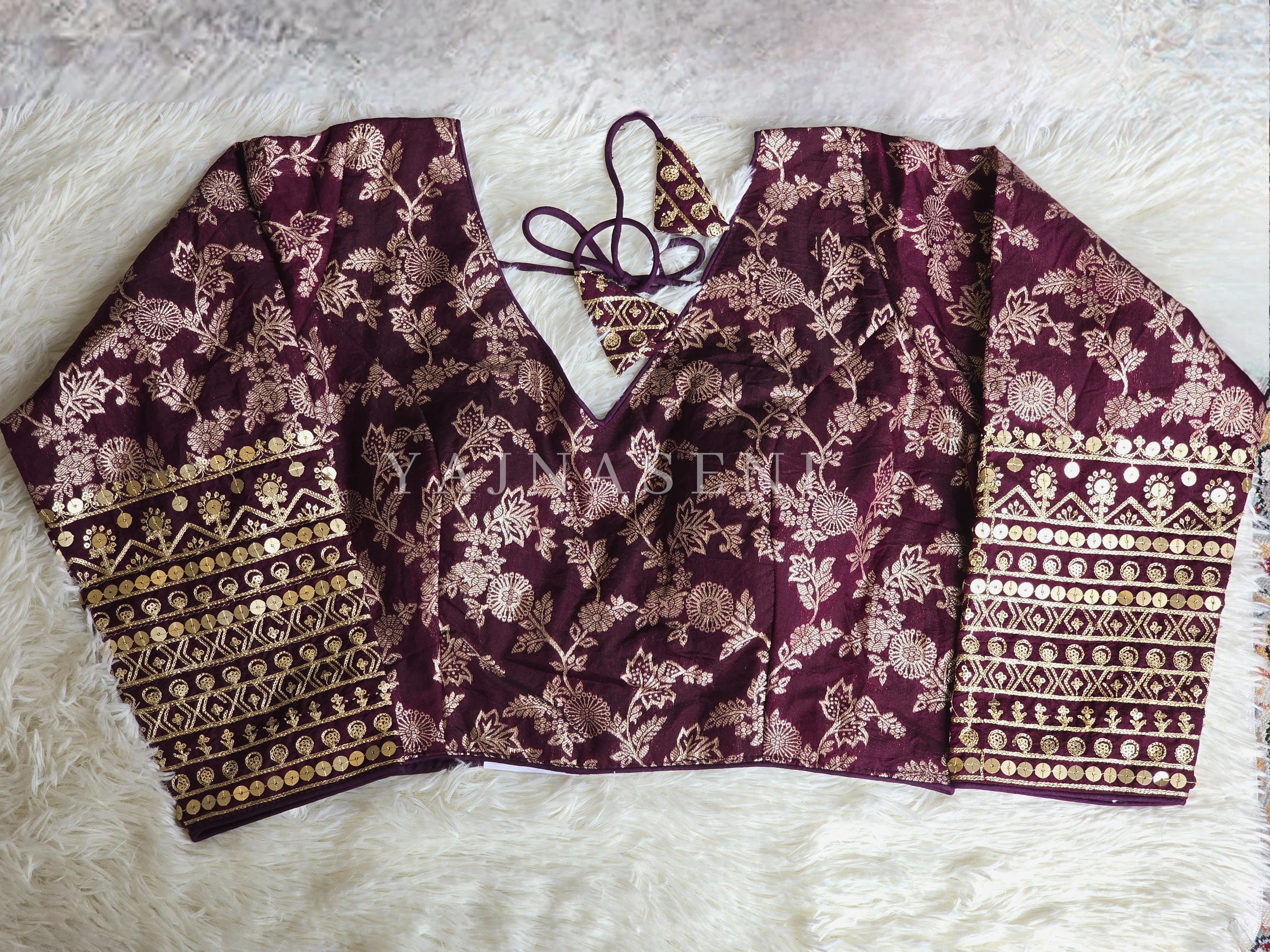 Dark Burgundy : Readymade blouse [TAANYA]