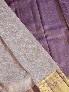 STARLIT WISTERIA - Pure Kanjivaram Silk Saree with Gold Zari