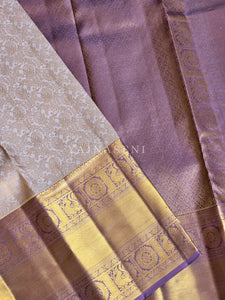 STARLIT WISTERIA - Pure Kanjivaram Silk Saree with Gold Zari