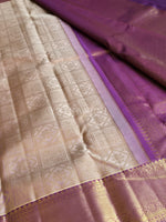 Load image into Gallery viewer, SMOKEY HARMONY - Pure Kanjivaram Silk Saree with Gold Zari
