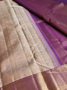 SMOKEY HARMONY - Pure Kanjivaram Silk Saree with Gold Zari