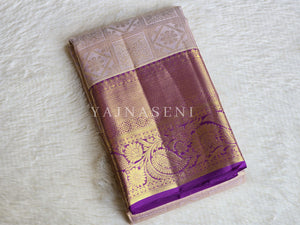 SMOKEY HARMONY - Pure Kanjivaram Silk Saree with Gold Zari