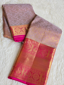 BLOSSOM KISS - Pure Kanjivaram Silk Saree with Gold Zari