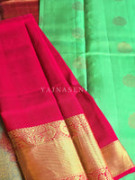 Load image into Gallery viewer, CRIMSON LEAF - Pure Kanjivaram Silk Saree with Gold Zari
