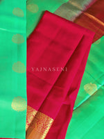 Load image into Gallery viewer, CRIMSON LEAF - Pure Kanjivaram Silk Saree with Gold Zari
