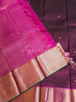 Load image into Gallery viewer, CLARET SHIRAZ - Pure Kanjivaram Silk Saree with Gold Zari
