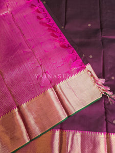 CLARET SHIRAZ - Pure Kanjivaram Silk Saree with Gold Zari