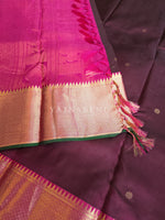 Load image into Gallery viewer, CLARET SHIRAZ - Pure Kanjivaram Silk Saree with Gold Zari
