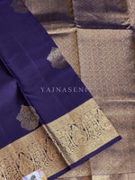 Load image into Gallery viewer, MIDNIGHT MAJESTY - Pure Kanjivaram Silk Saree with Gold Zari
