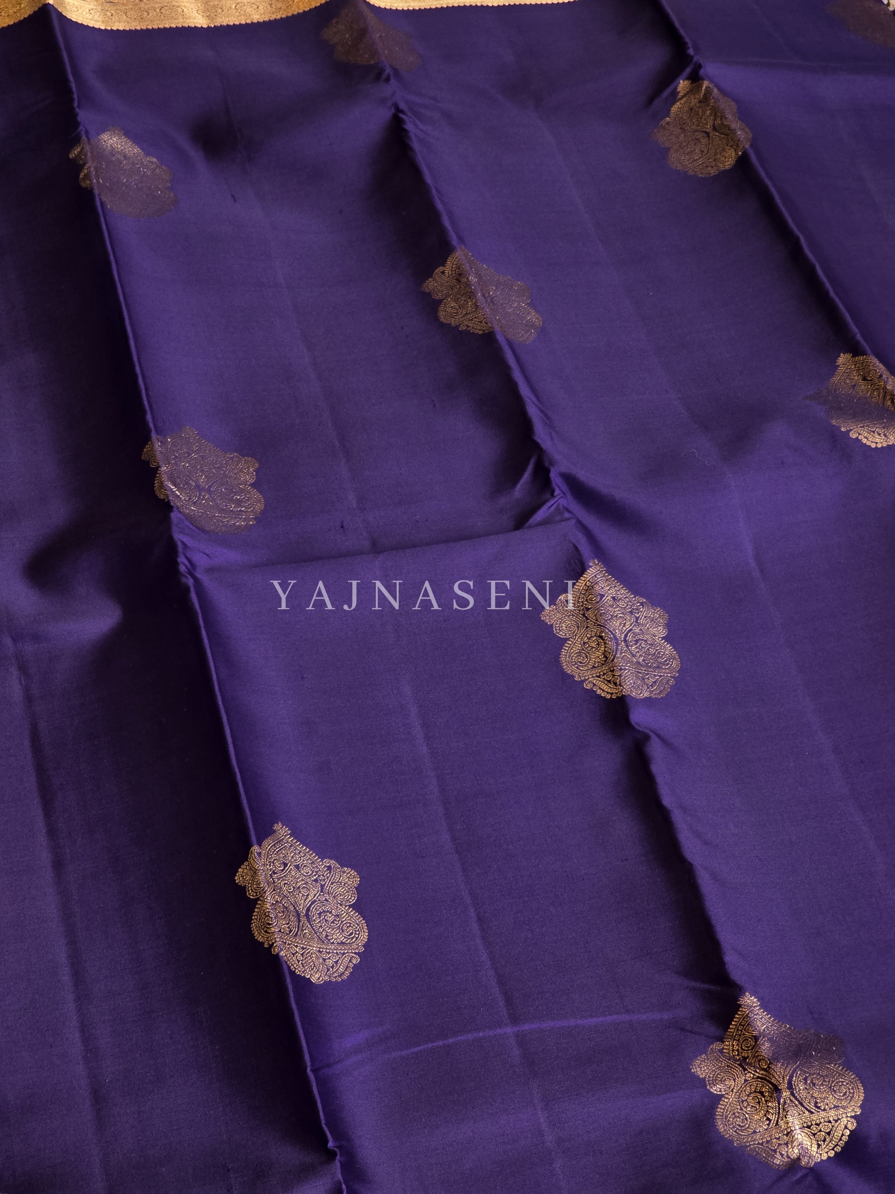 MIDNIGHT MAJESTY - Pure Kanjivaram Silk Saree with Gold Zari