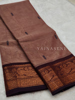 Load image into Gallery viewer, Kanchipuram Pure Cotton x Copper zari saree - Mocha
