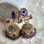 Load image into Gallery viewer, AALIYAH jhumkas (violet)
