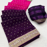 Load image into Gallery viewer, Banarasi x Georgette Saree - Pink x Purple
