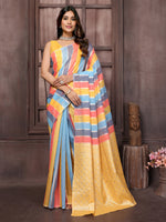 Load image into Gallery viewer, Linen Striped Saree : Multicolour
