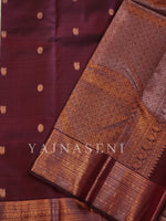 Load image into Gallery viewer, Royale Maroon - Pure Kanjivaram Silk Saree with Copper Zari
