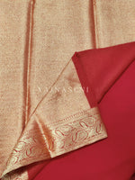 Load image into Gallery viewer, Semi georgette saree x brocade blouse : Red
