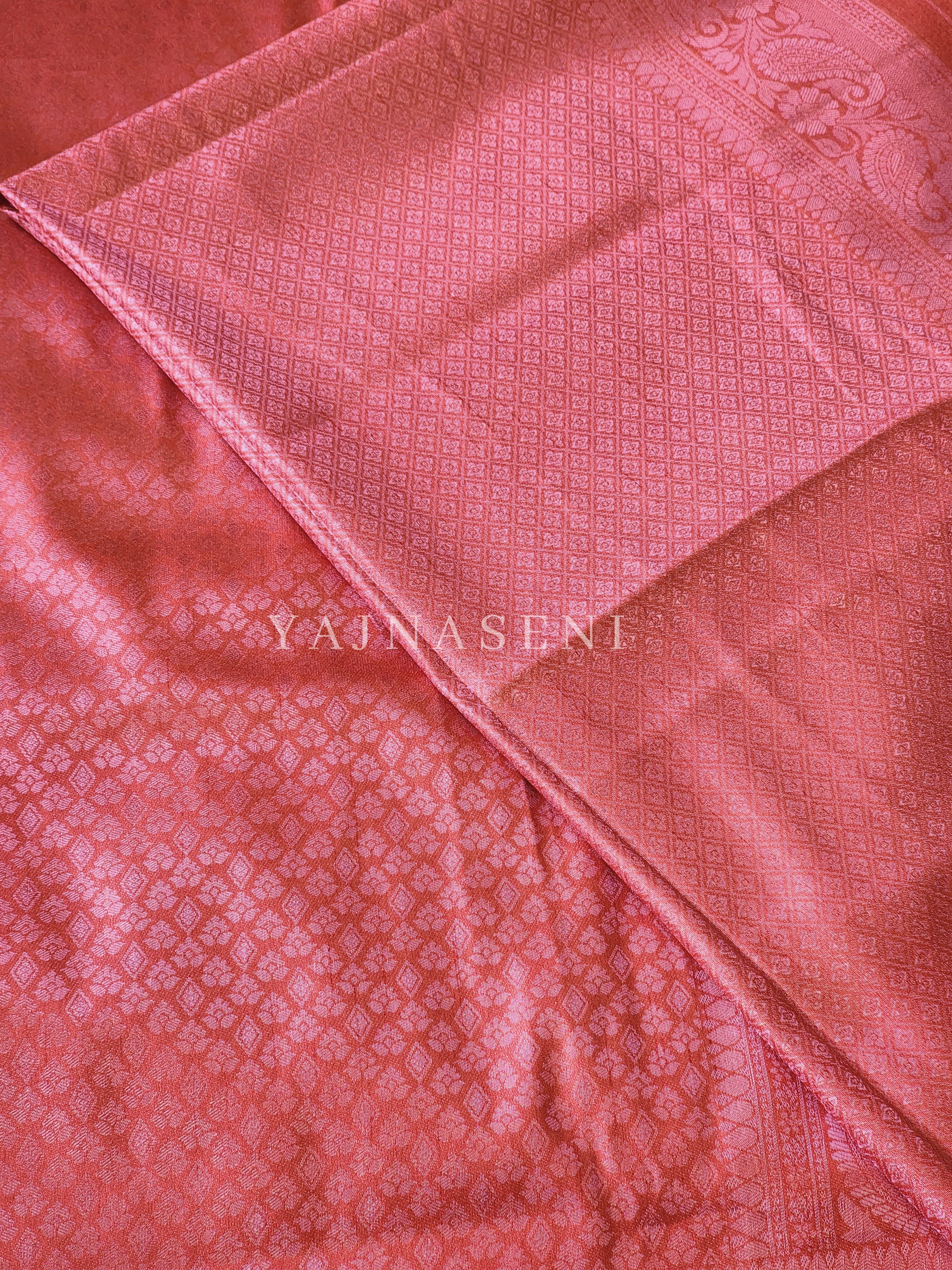 Kubera Pattu x Rosegold Zari Saree - Brink Pink