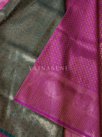 Load image into Gallery viewer, Banarasi Brocade Soft Silk Saree - Purple x Green
