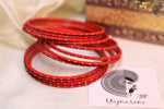 Load image into Gallery viewer, Matte dot Bangles - Red
