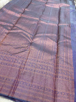 Load image into Gallery viewer, Slate Purple - Pure Kanjivaram Silk Saree with Copper Zari
