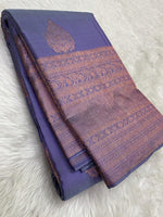Load image into Gallery viewer, Slate Purple - Pure Kanjivaram Silk Saree with Copper Zari
